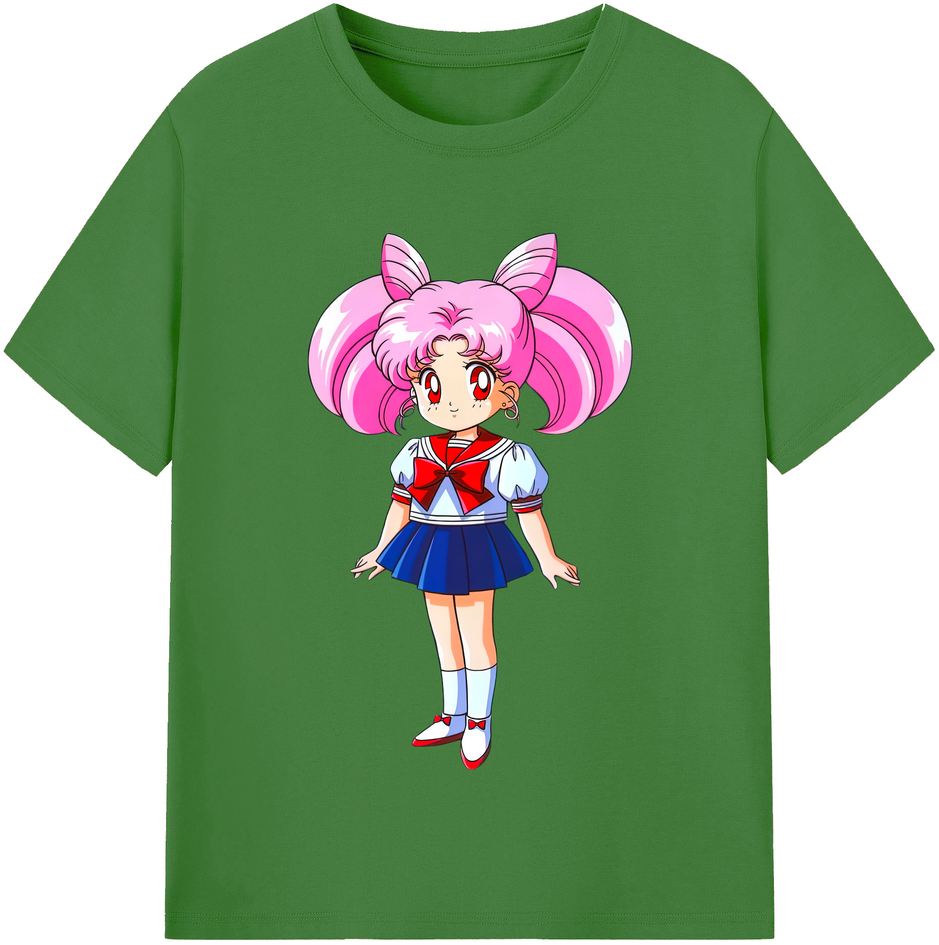 （画像用） 美少女戦士セーラームーン ちびうさ Sailor Moon Chibiusa Tsukino Usagi Small Lady Serenity レディースカジュアルプリントTシャツ（綿100％）